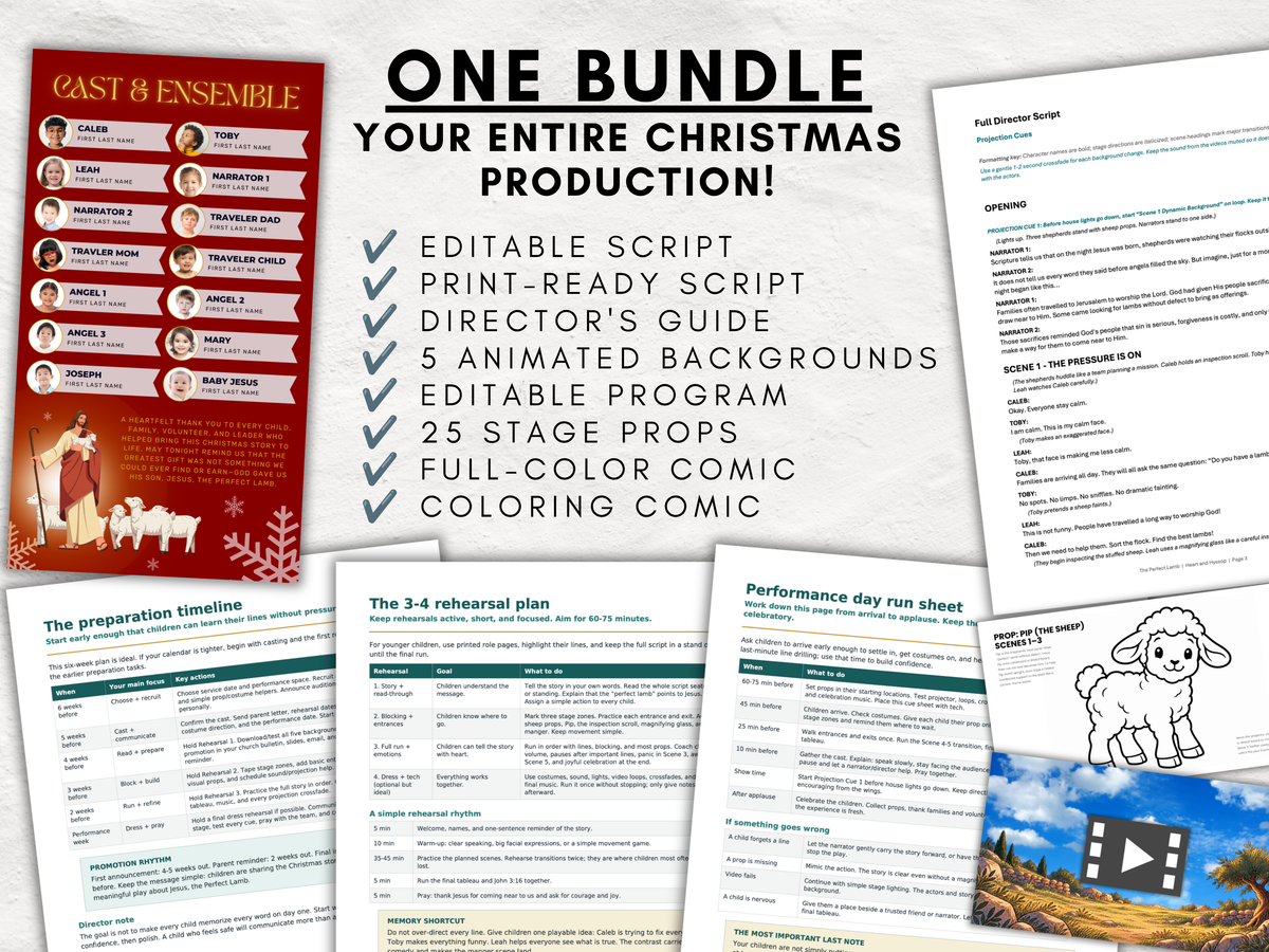Looking for the Perfect Lamb | Complete Christian Christmas Play Kit