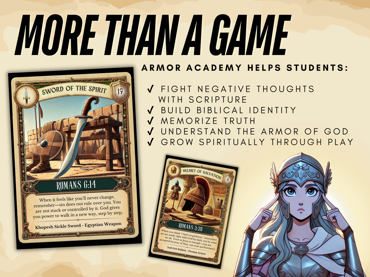 Armor Academy Christian Classroom Game Bundle | Armor of God Reward System | 324 Trading Cards + 324 Mini Games | VBS & Sunday School Game