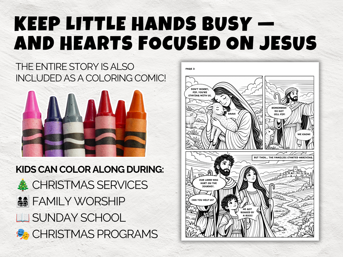 Looking for the Perfect Lamb — Christmas Comic & Coloring Book Bundle