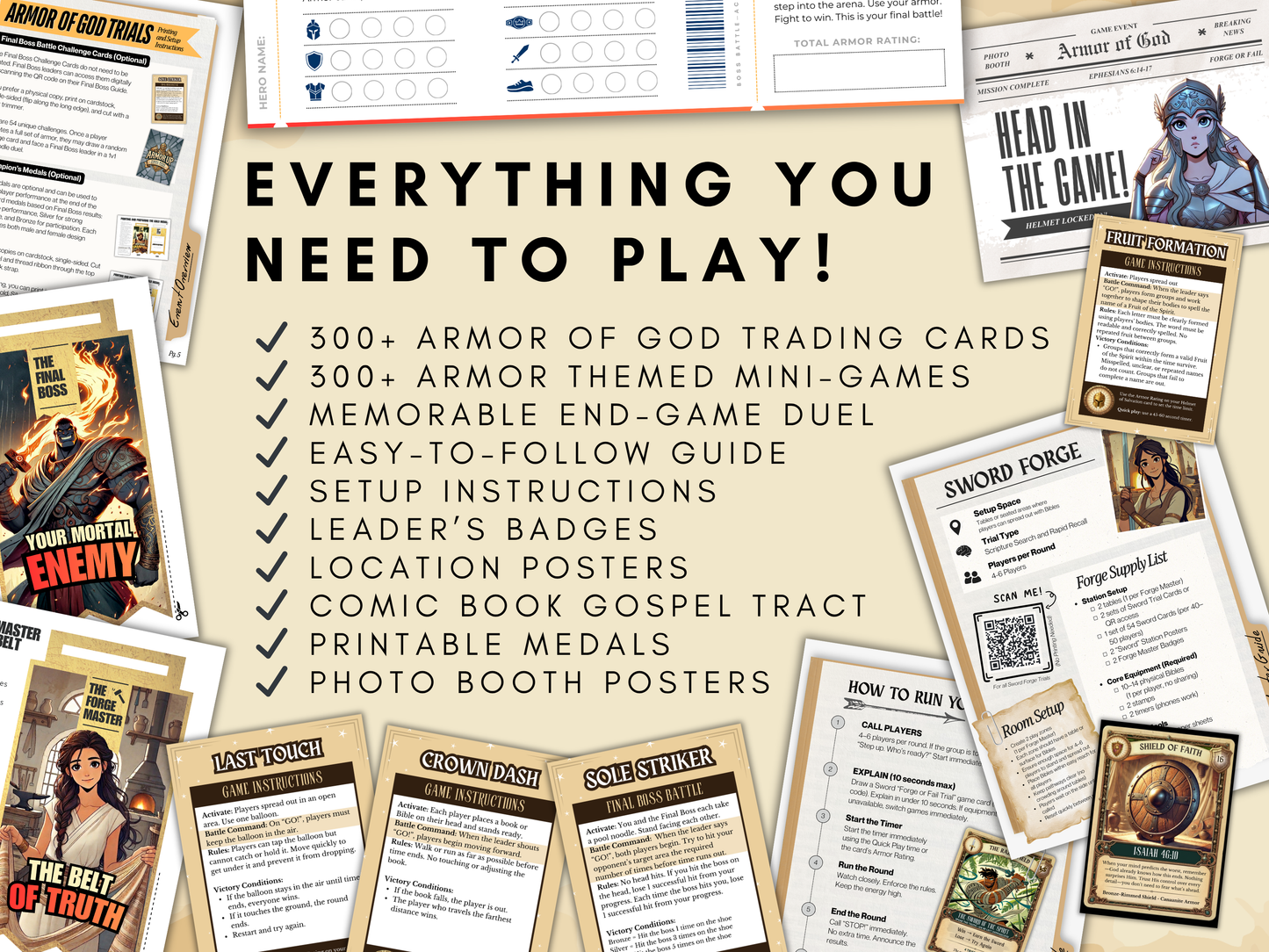Armor of God Game for Kids Church | Christian Youth Group Game | VBS Activity | Bible Lesson Game | Trunk or Treat Alternative Church Event