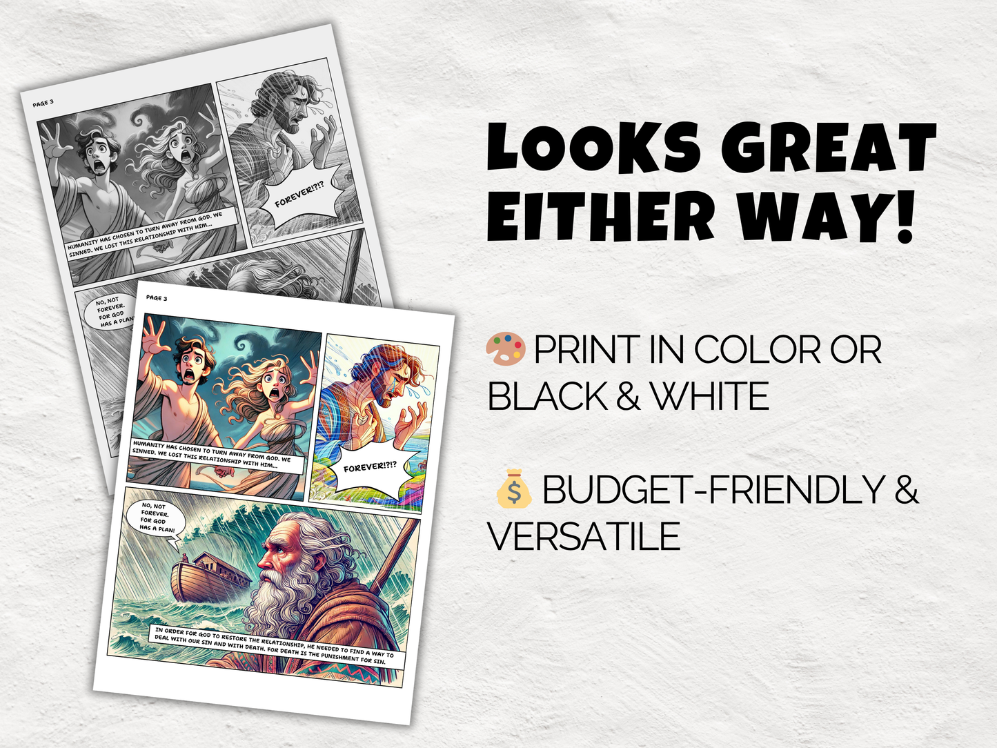 Comic Book Gospel Tract |  12 Page Graphic Novel to Share Jesus' Good News | Printable Evangelism Tool | Sinner's Prayer Included
