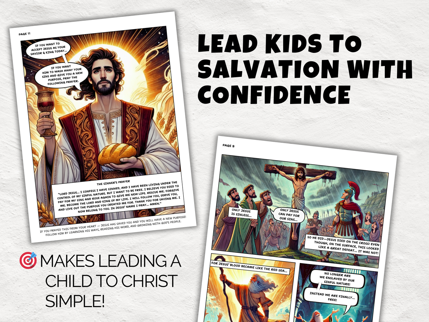 Printable Christian Comic Book Gospel Tract for Kids & Teens | Salvation Plan | Letter + Booklet Format | Heart and Hyssop