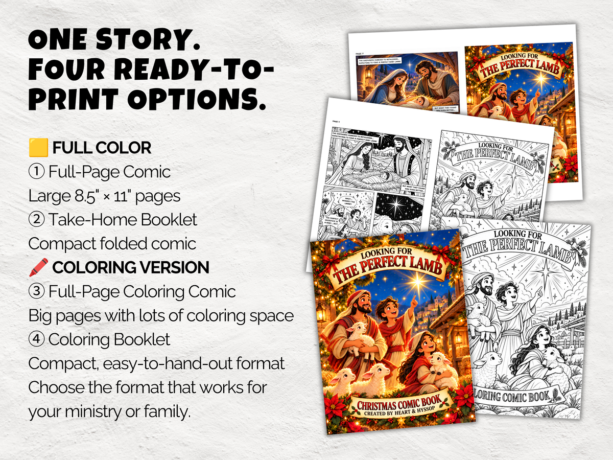 Looking for the Perfect Lamb — Christmas Comic & Coloring Book Bundle