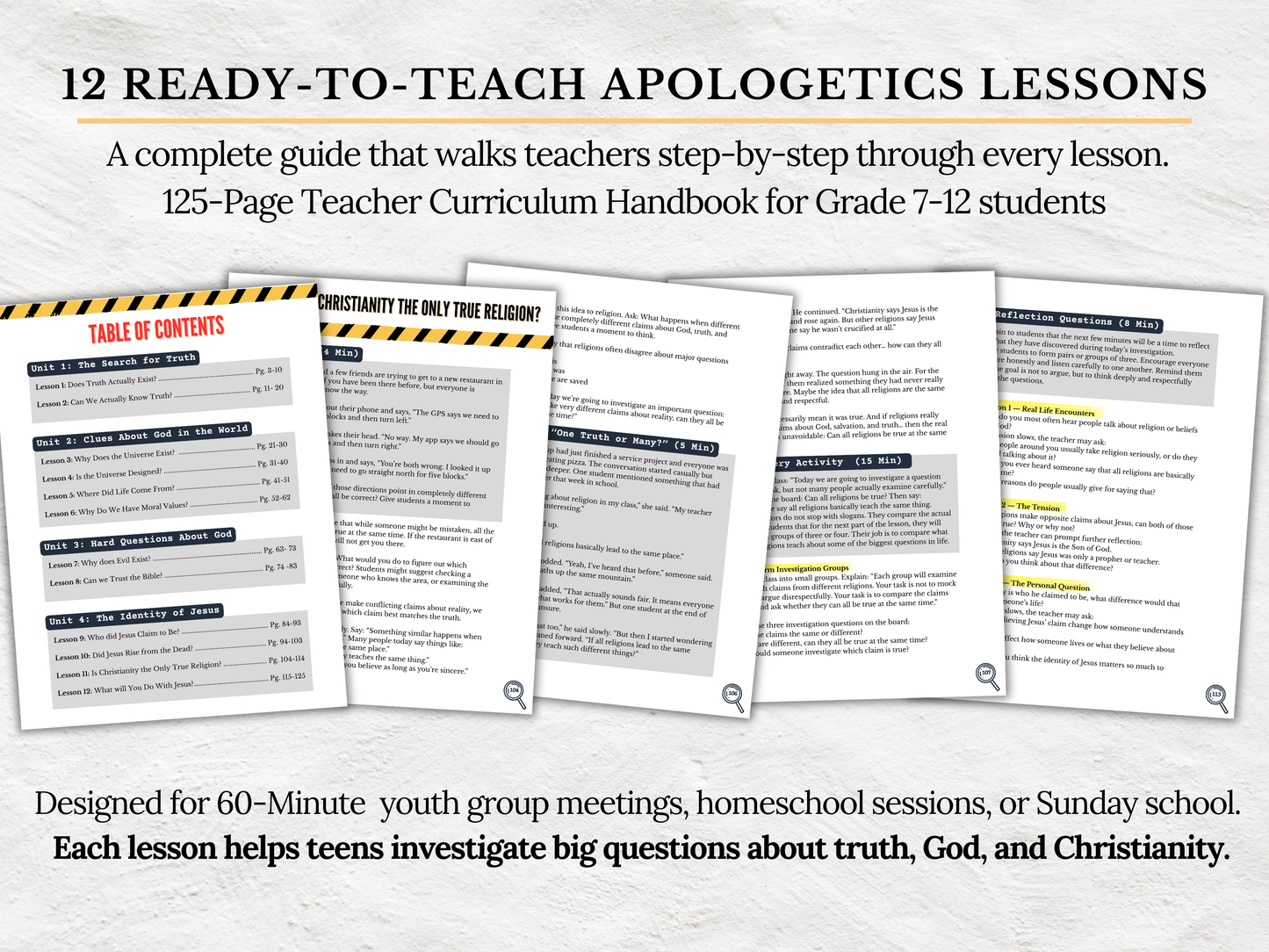 Christian Apologetics Curriculum for Teens | 108 Bible Evidence Trading Cards Game | Youth Group Lessons | Homeschool | Christian Printable