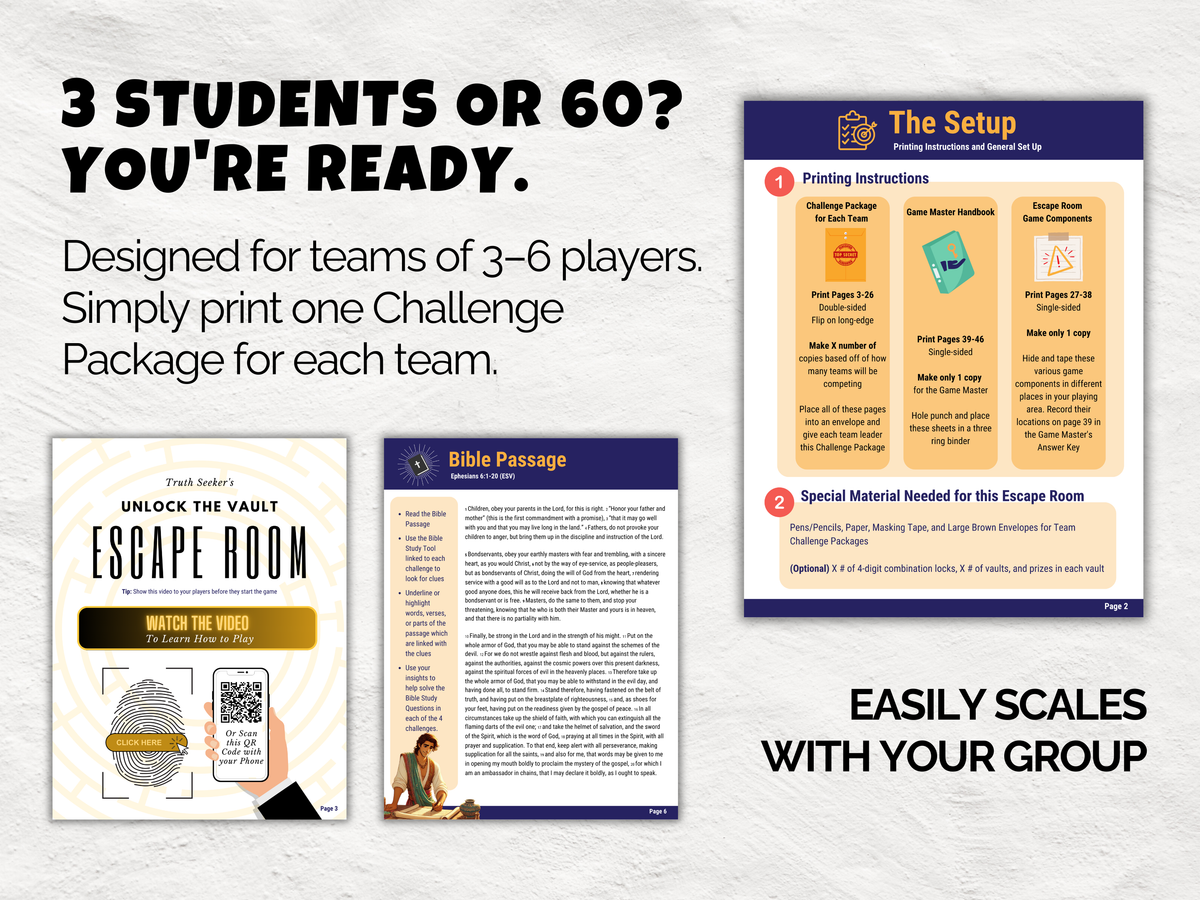 Armor of God Bible Study Escape Room – Printable Ephesians 6 Game