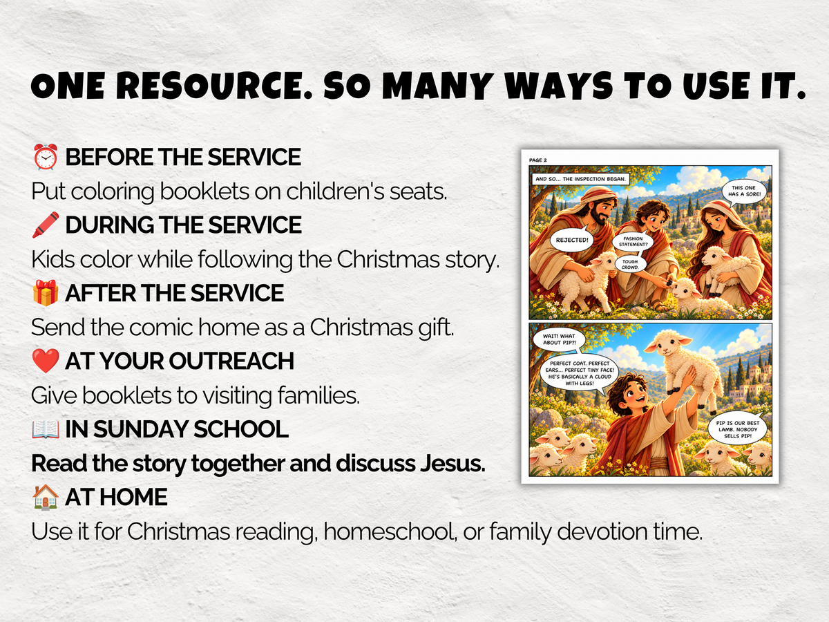 Looking for the Perfect Lamb — Christmas Comic & Coloring Book Bundle