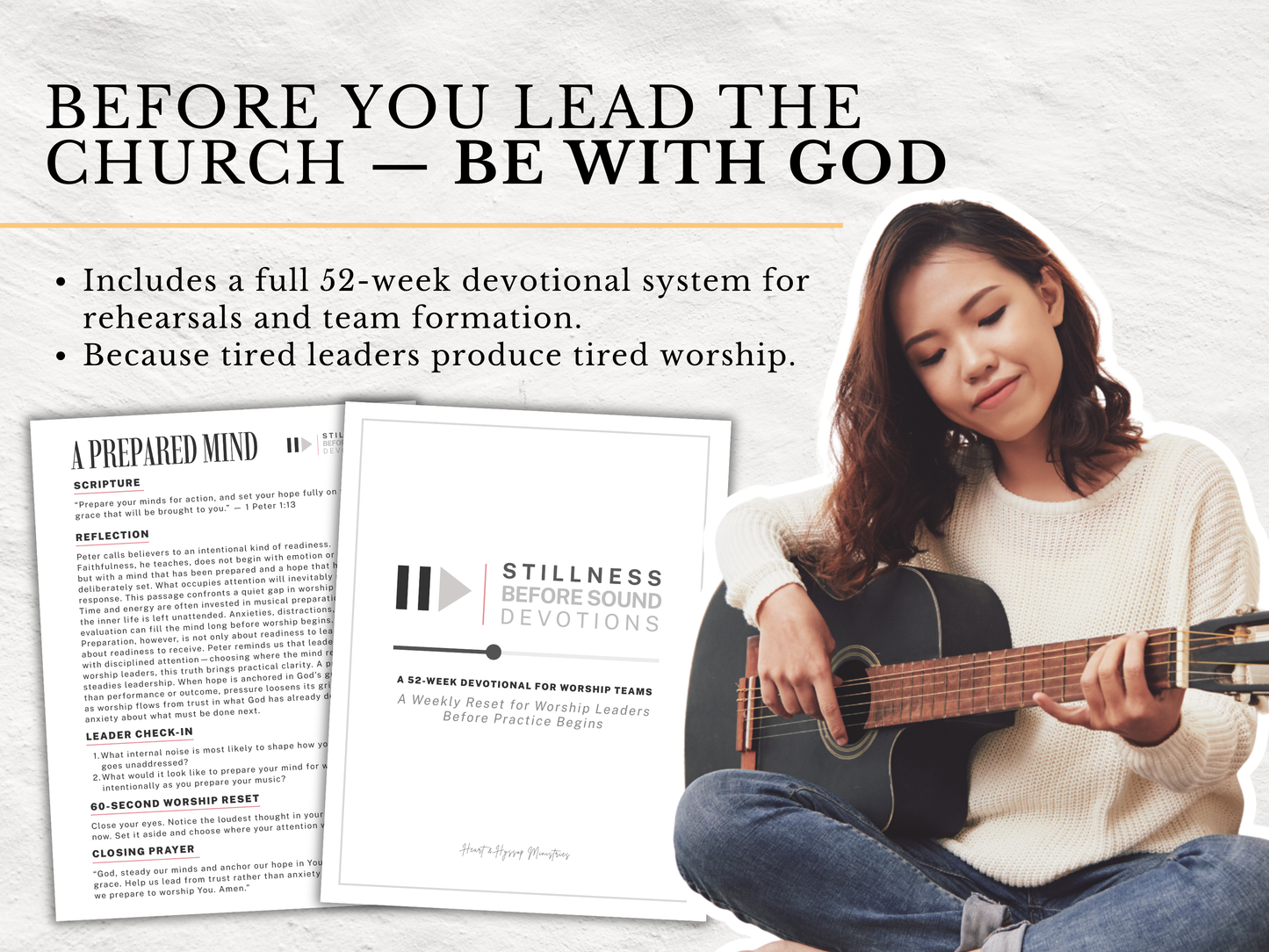 Worship Leader Training Handbook (64 Pages) + 52 Week Devotional | Worship Pastor Resource | Church Worship Ministry Worship Training Guide