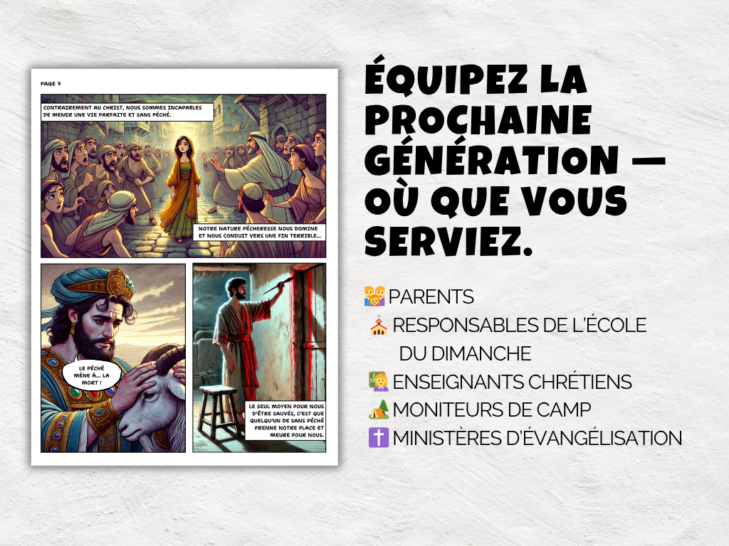 Bande dessinée chrétienne imprimable — tract de l’Évangile pour enfants et ados | Plan du salut | Format lettre + livret | Heart and Hyssop