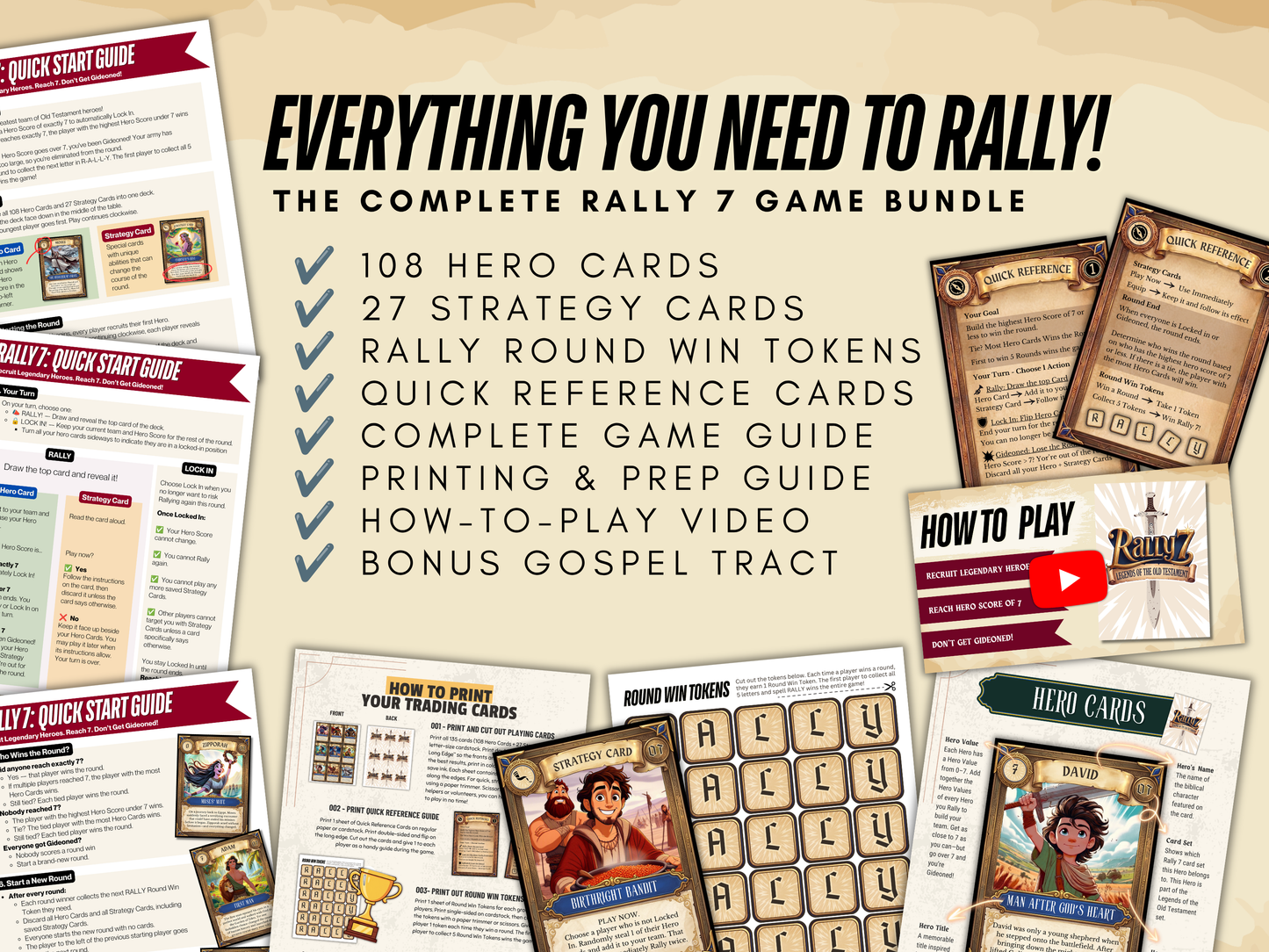 Printable Bible Card Game for Kids & Teens, Christian Family Game, Sunday School Youth Group Game, Old Testament Homeschool Game PDF