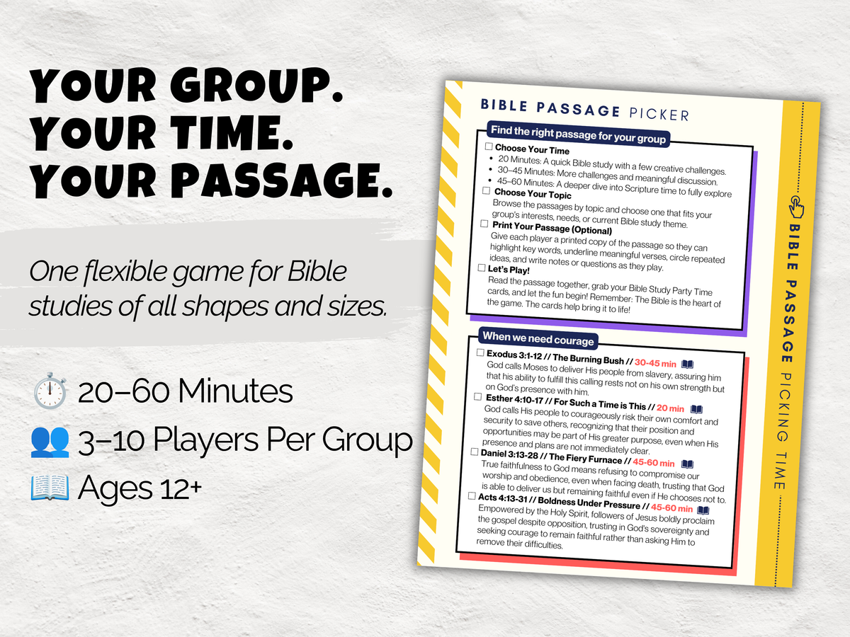 Bible Study Party Time! – Printable Bible Study Card Game