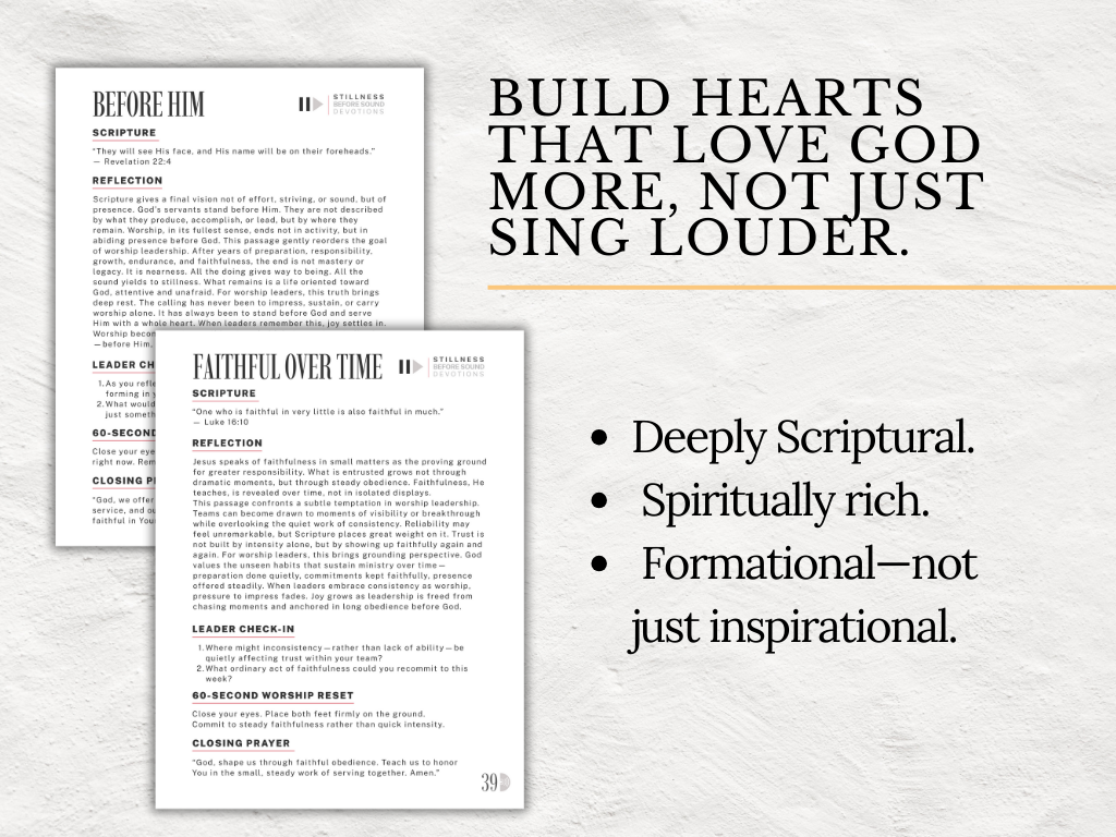 52-Week Worship Devotionals for Worship Leaders | No-Prep Team Devos | Spiritual Formation | Worship Ministry Digital Download