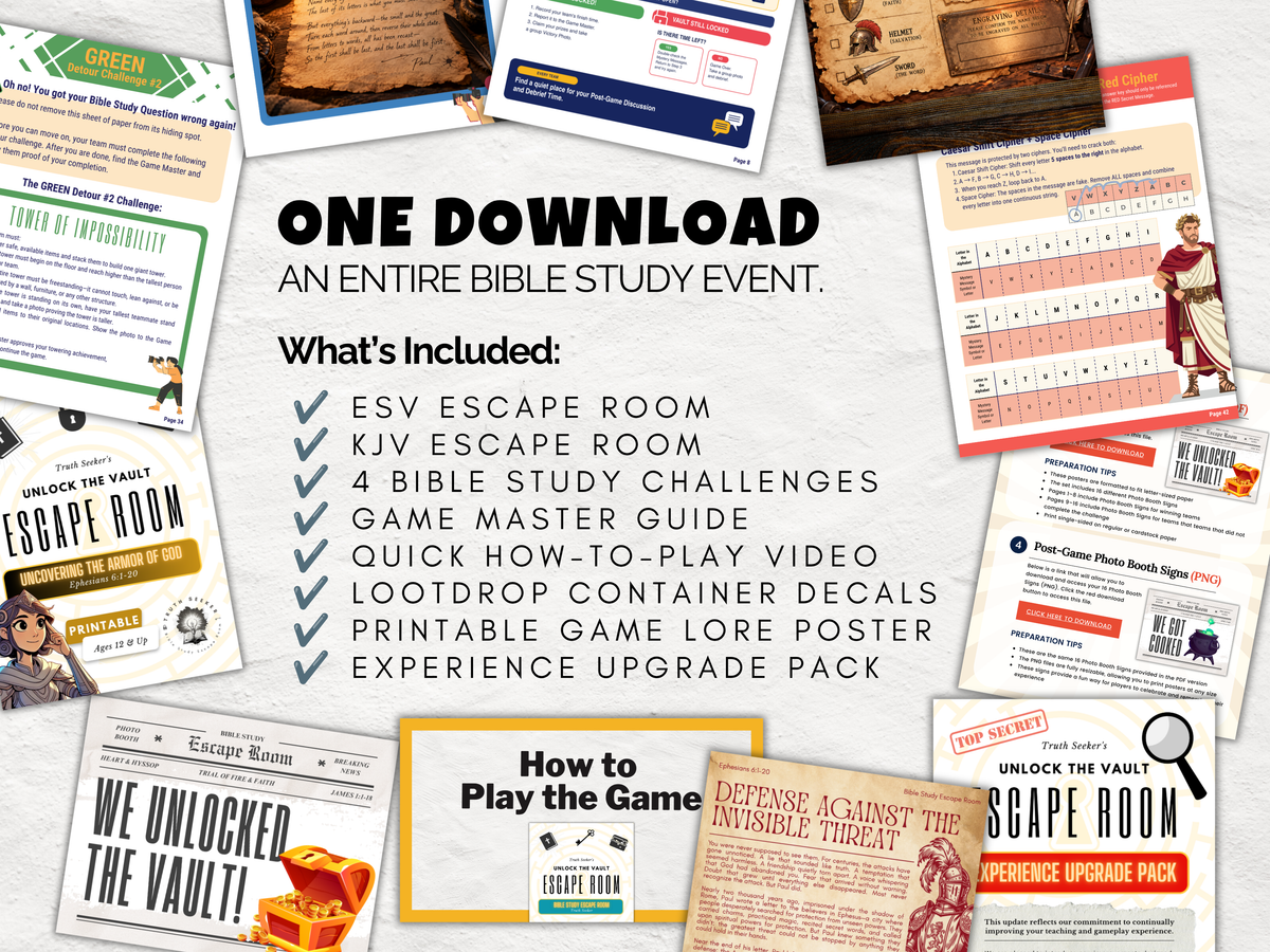 Armor of God Bible Study Escape Room – Printable Ephesians 6 Game