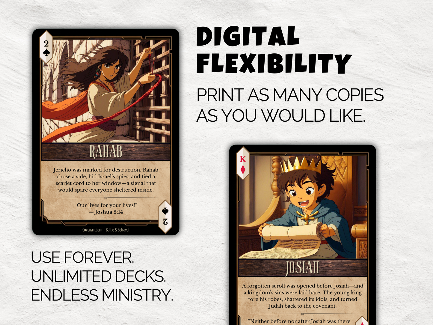 Bible Character Playing Cards | 52 Old Testament Characters | Printable Christian Card Game