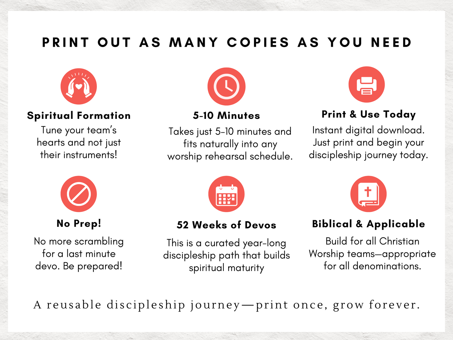 52-Week Worship Devotionals for Worship Leaders | No-Prep Team Devos | Spiritual Formation | Worship Ministry Digital Download