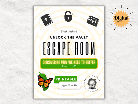 ESV + KJV Bible Study Escape Room Printable • James 1:1–18 Game • Youth Group, Sunday School, Team Building Activity • Preteen Bible Lesson