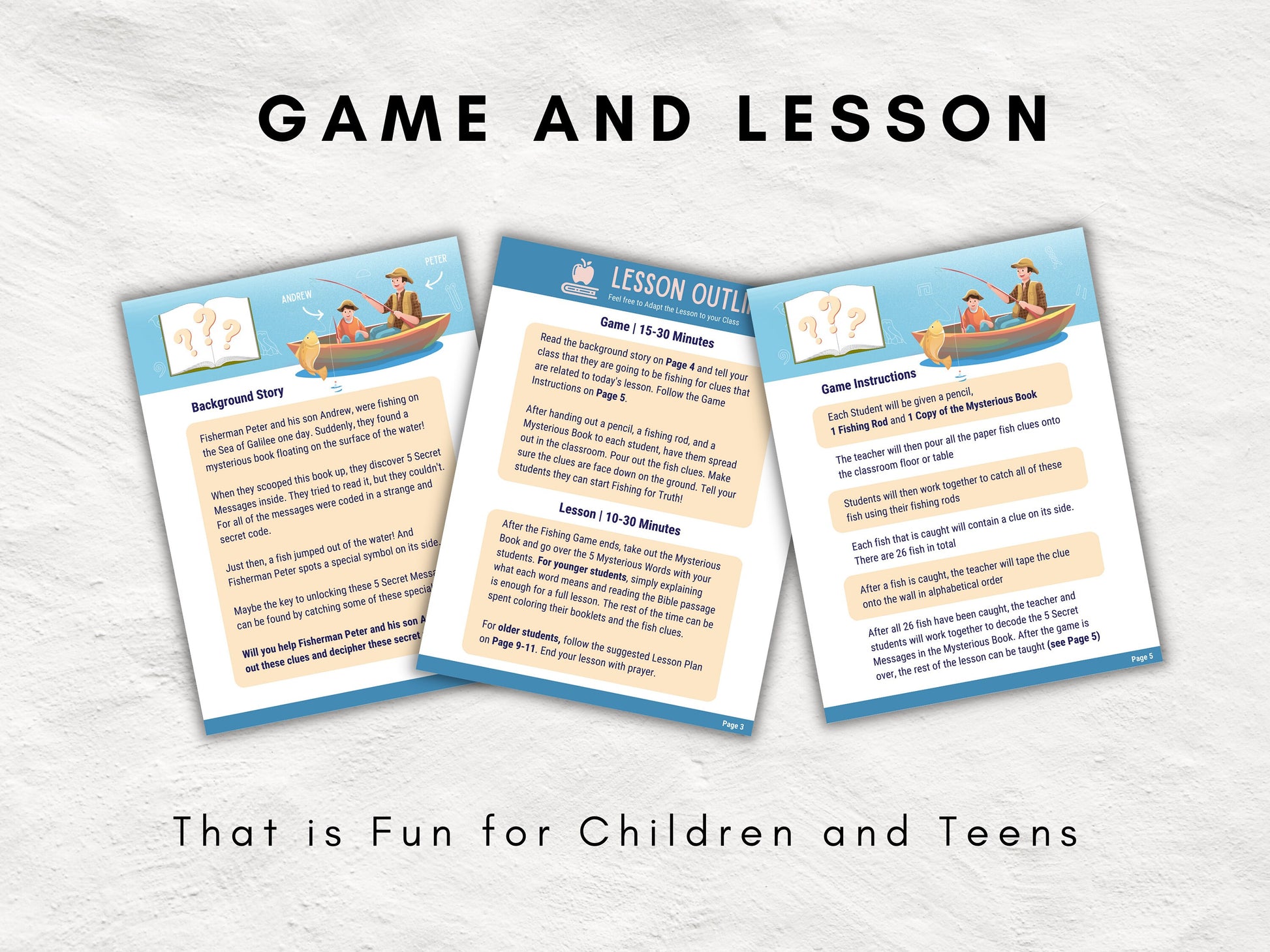 Fishing for Truth | Children and Youth Sunday School | 5 Steps of Salvation | Lesson and Game | Gospel Tract | Romans Road | Bible Lesson