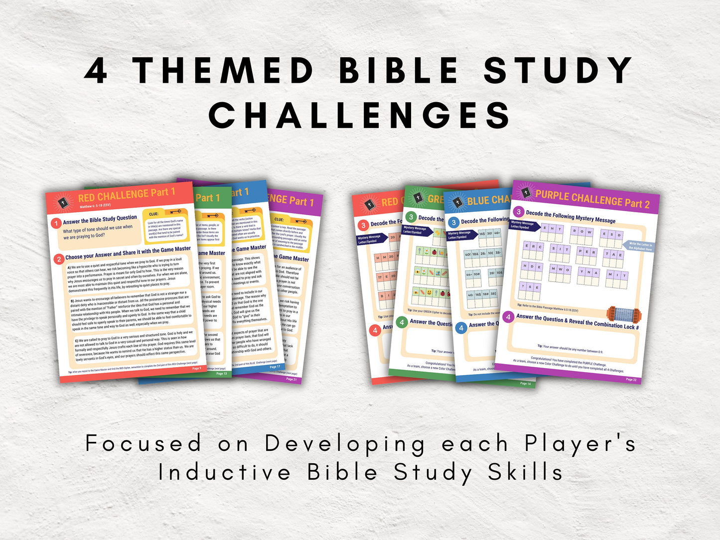 Unlocking the Lord's Prayer | Bible Study Escape Room Kit for Teens & Adults | Matthew 6 | Inductive Bible Study Game for Youth Group